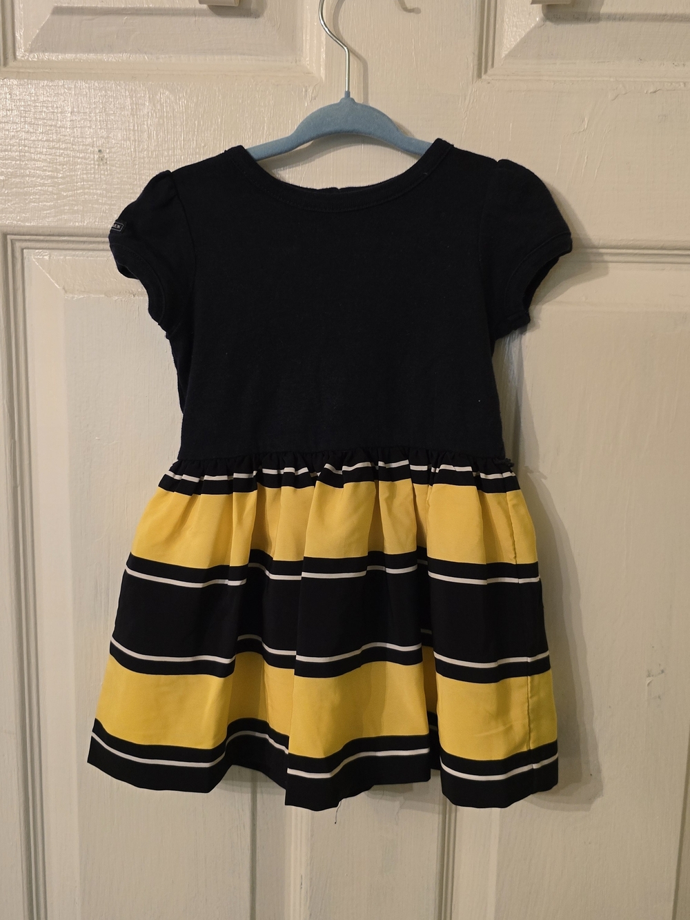 Ralph Lauren Black and Yellow Striped Cotton Dress